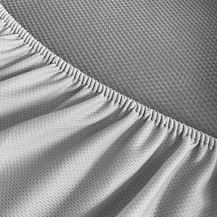 91家纺网 家纺一手货源 找家纺 欧邦 2025新款提花冰豆豆凉席三件套-幸运草 床笠款-幸运草-灰