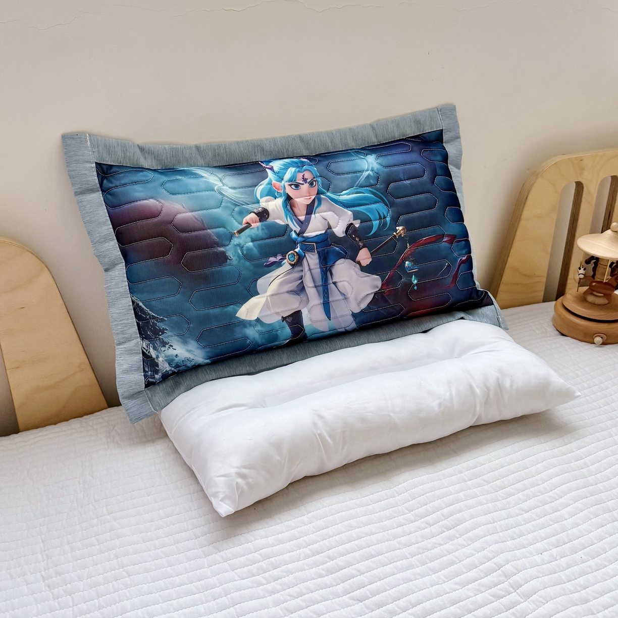 91家纺网 家纺一手货源 找家纺 纽乐家纺 2025新款卡通5D数码印花哪吒周边儿童冰丝乳胶凉枕枕套枕芯 哪吒-6