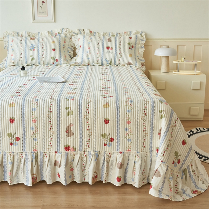 91家纺网 家纺一手货源 找家纺 恒爱家纺 2024新款全棉甜美少女单床盖 越畔之思