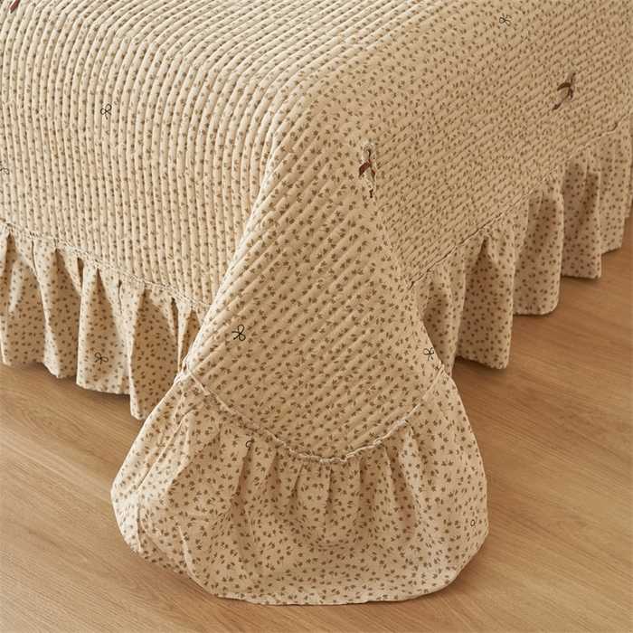 91家纺网 家纺一手货源 找家纺 恒爱家纺 2024新款全棉甜美少女单床盖 笑语嫣然