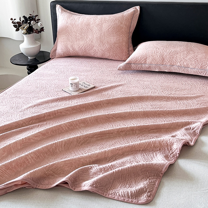 91家纺网 家纺一手货源 找家纺 蓝邻家纺 2025新款PE提花床笠凉席-涂鸦系列 涂鸦-粉