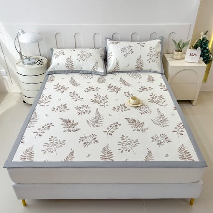 91家纺网 家纺一手货源 找家纺 （总）倾慕家纺 2025年新款600D丝滑冰丝凉席-床席款