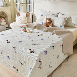 91家纺网 家纺一手货源 找家纺 （总）床笠人家 2025新款亲肤双面磨毛夹棉床盖,腊肠狗,艾尚,爱心-粉,爱心-灰,草莓乐园,夏菲花语,粉猫咪