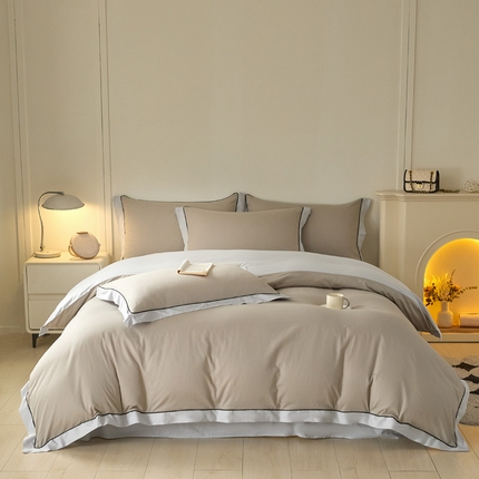 91家纺网 家纺一手货源 找家纺 （总）万盛家纺 2025新款全棉宽边麻绳拼角四件套