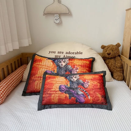 91家纺网 家纺一手货源 找家纺 （总）纽乐家纺 2025新款卡通5D数码印花哪吒周边儿童冰丝乳胶凉枕枕套枕芯