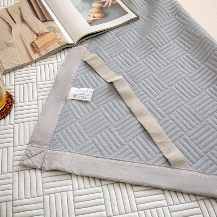 91家纺网 家纺一手货源 找家纺 野马寝具跨境电商专供 2025新款高分子冰感垫软凉席 斜方格