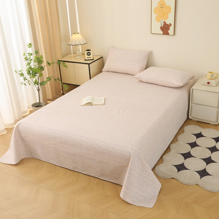 91家纺网 家纺一手货源 找家纺 金泰莱 2025新款锦柔老粗布床单老粗布凉席三件套漫莎