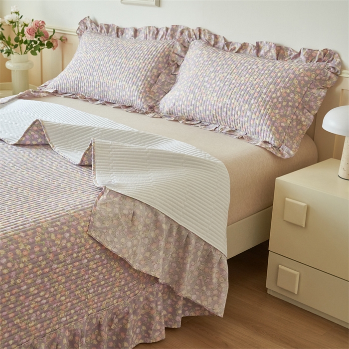 91家纺网 家纺一手货源 找家纺 恒爱家纺 2024新款全棉甜美少女单床盖 绝影