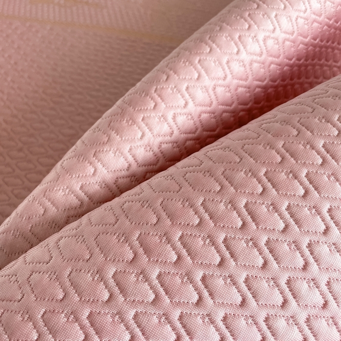 91家纺网 家纺一手货源 找家纺 欧邦 2025新款提花冰豆豆凉席三件套-幸运草 床笠款-幸运草-粉