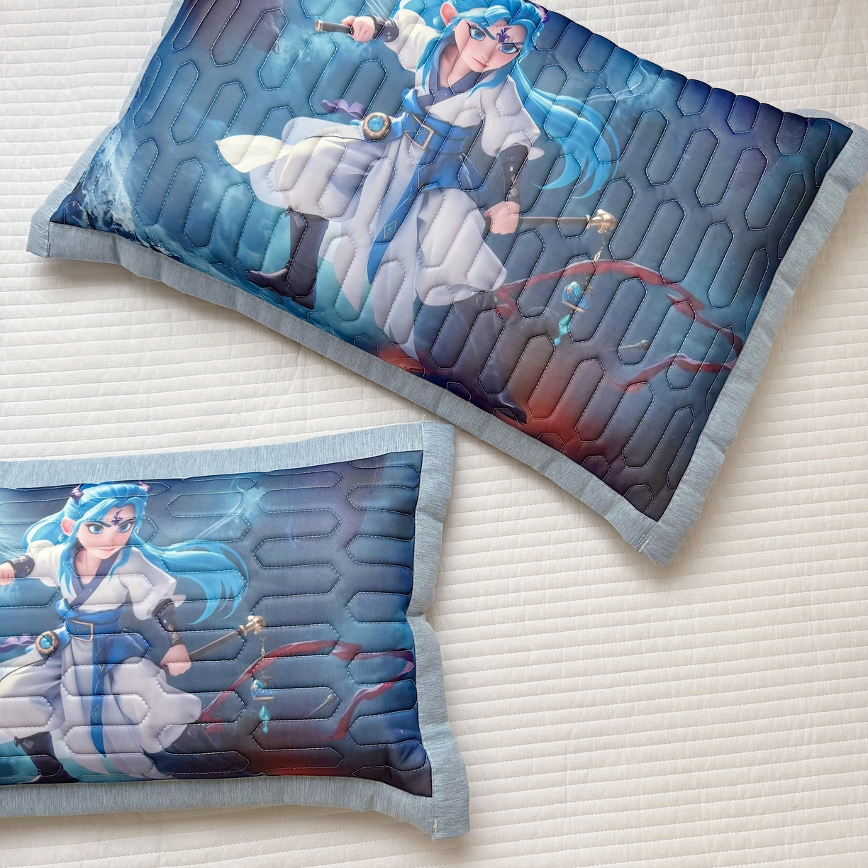91家纺网 家纺一手货源 找家纺 纽乐家纺 2025新款卡通5D数码印花哪吒周边儿童冰丝乳胶凉枕枕套枕芯 哪吒-6