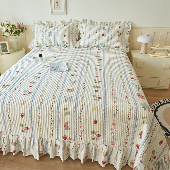 91家纺网 家纺一手货源 找家纺 恒爱家纺 2024新款全棉甜美少女单床盖 越畔之思