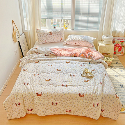 91家纺网 家纺一手货源 找家纺 （总）玉海棠家纺 2025新款水洗皱皱纱印花夏被 被子被芯