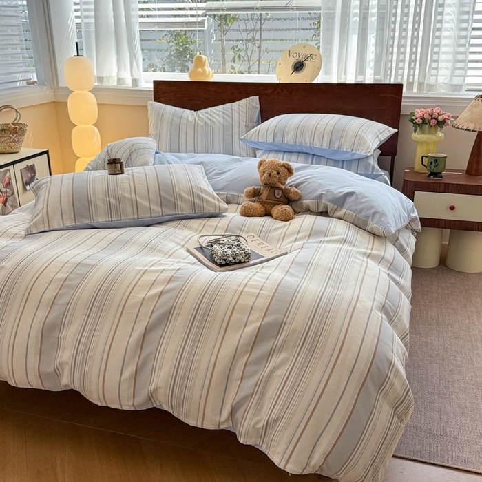 91家纺网 家纺一手货源 找家纺 呗旺鹿 2025新款学生季全棉纯棉40支跑量款巴恩风四件套 克洛伊