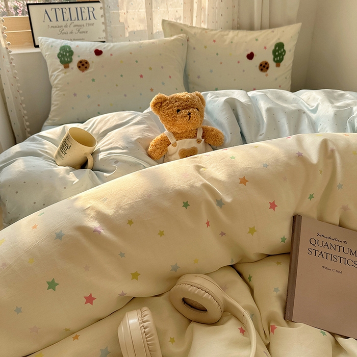 91家纺网 家纺一手货源 找家纺 澳梵家居 2025新款小清新全棉印花毛巾绣四件套 小黑猫