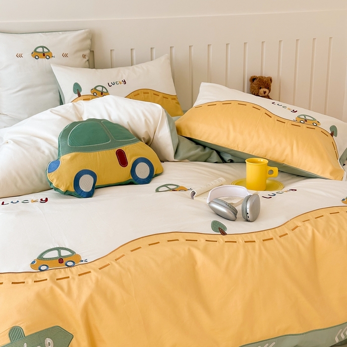 91家纺网 家纺一手货源 找家纺 （总）西西家居 2025新款100支澳棉纯棉四件套-汽车小队