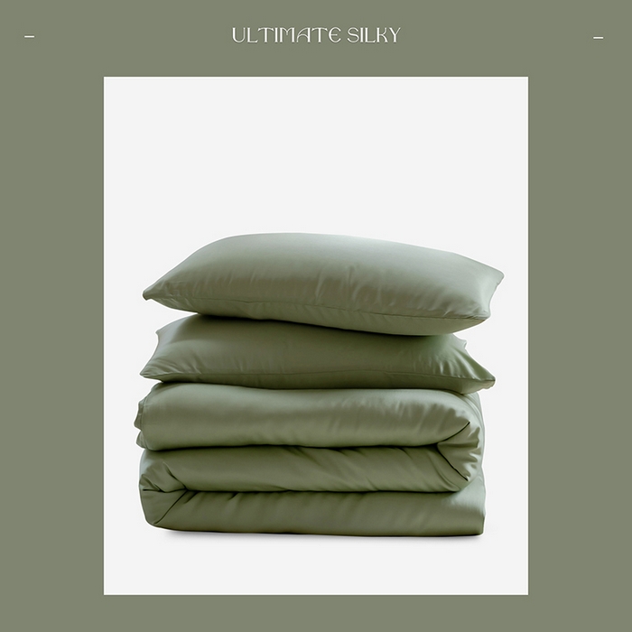 91家纺网 家纺一手货源 找家纺 咏绒家纺工厂店 2025新款60支奥地利兰精天丝单品系列--单被套 嫩叶绿
