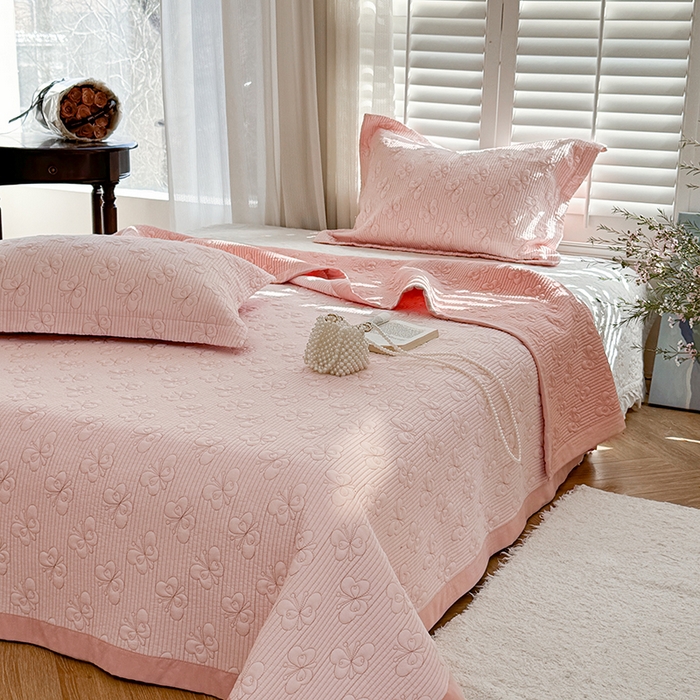 91家纺网 家纺一手货源 找家纺 琳可家居 花开蝶自来系列双面再生纤维素纤维床盖高温水洗两面可用 花开蝶自来-粉