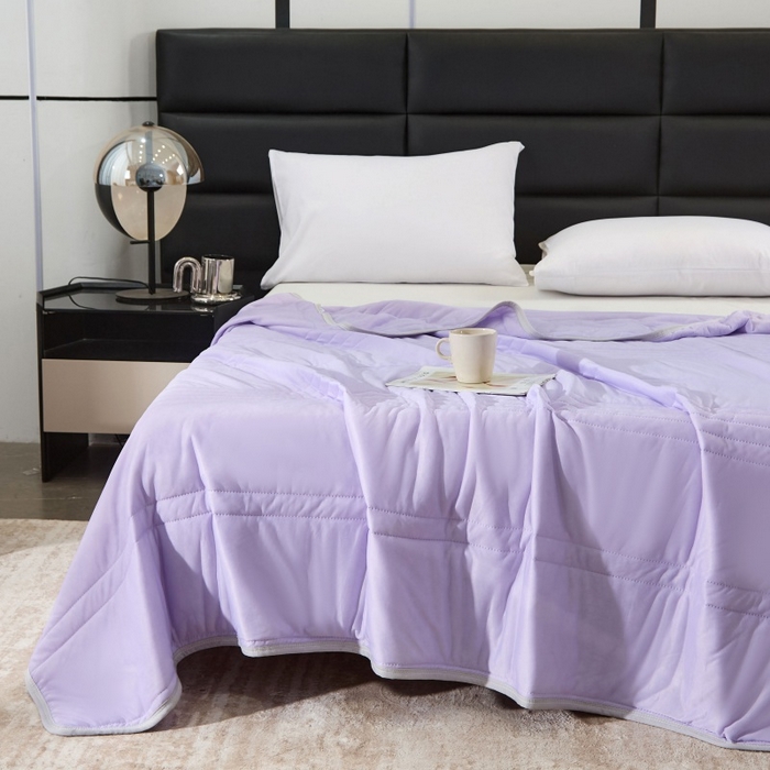 91家纺网 家纺一手货源 找家纺 亚龙工厂店2025新款temu希音跨境外贸常年不断货薄荷丝冰淇淋凉感丝空调被 高级紫（条纹款）