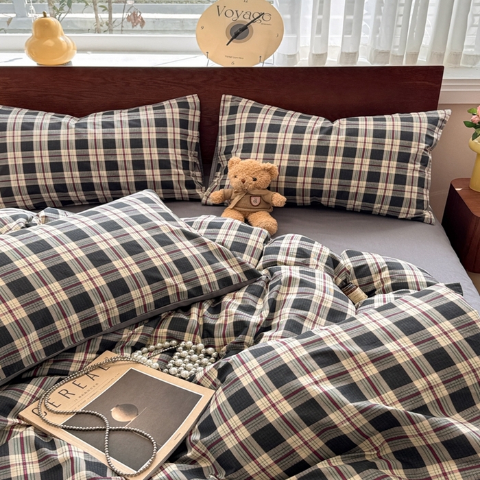 91家纺网 家纺一手货源 找家纺 （总）呗旺鹿 2025新款学生季全棉纯棉40支跑量款巴恩风四件套