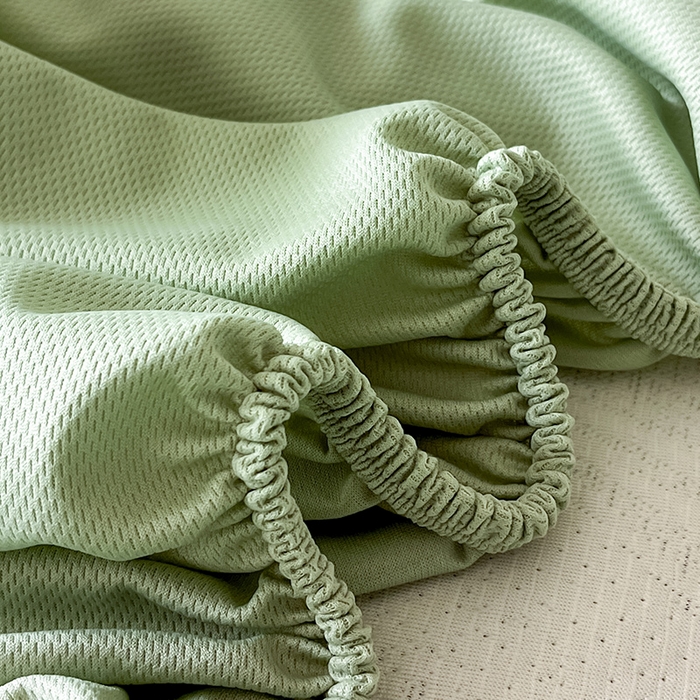 91家纺网 家纺一手货源 找家纺 蓝邻家纺 2025新款PE提花床笠凉席-涂鸦系列 涂鸦-绿