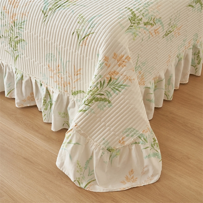 91家纺网 家纺一手货源 找家纺 恒爱家纺 2024新款全棉甜美少女单床盖 青稞