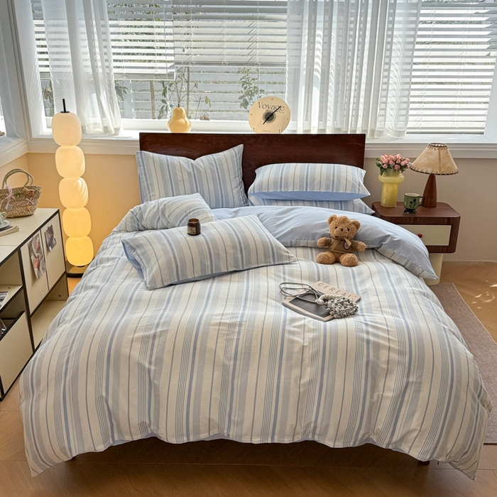 91家纺网 家纺一手货源 找家纺 呗旺鹿 2025新款学生季全棉纯棉40支跑量款巴恩风四件套 比格兰