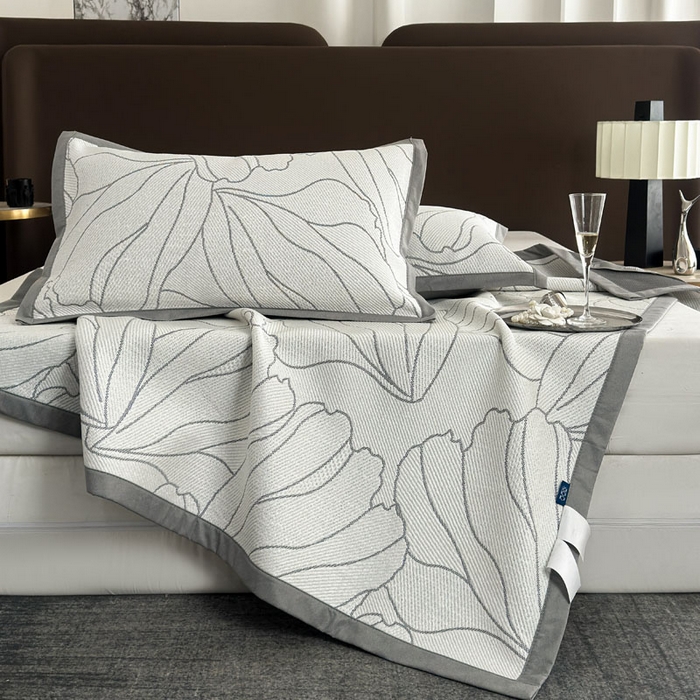 91家纺网 家纺一手货源 找家纺 麦伦家居 2025新款3D凉豆豆凉席提花如画系列 冰菘