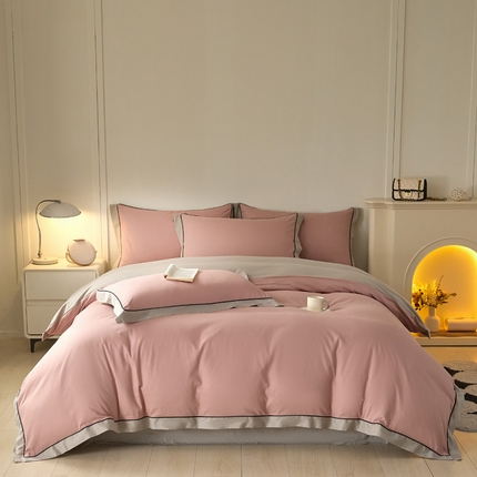 91家纺网 家纺一手货源 找家纺 （总）万盛家纺 2025新款全棉宽边麻绳拼角四件套