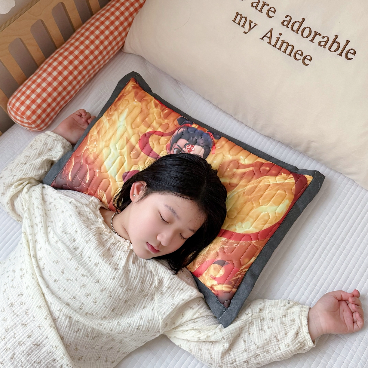 91家纺网 家纺一手货源 找家纺 纽乐家纺 2025新款卡通5D数码印花哪吒周边儿童冰丝乳胶凉枕枕套枕芯 哪吒-7