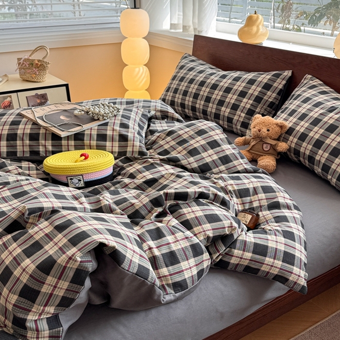 91家纺网 家纺一手货源 找家纺 呗旺鹿 2025新款学生季全棉纯棉40支跑量款巴恩风四件套 伯拉德