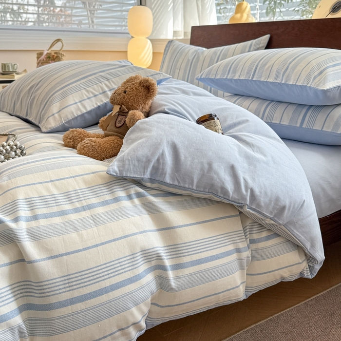 91家纺网 家纺一手货源 找家纺 呗旺鹿 2025新款学生季全棉纯棉40支跑量款巴恩风四件套 比格兰