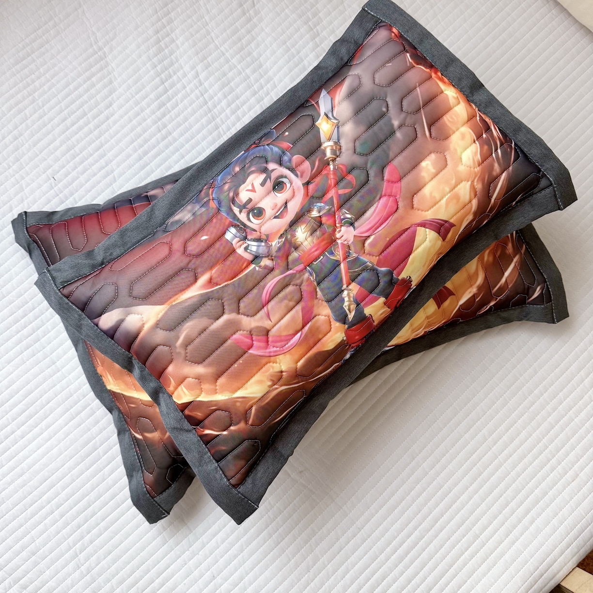 91家纺网 家纺一手货源 找家纺 纽乐家纺 2025新款卡通5D数码印花哪吒周边儿童冰丝乳胶凉枕枕套枕芯 哪吒-5