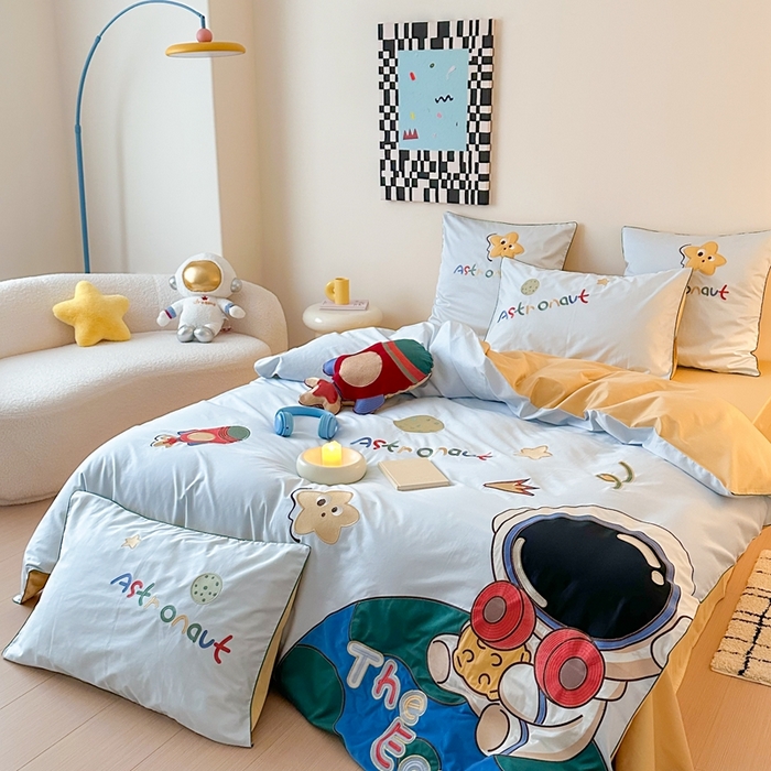 91家纺网 家纺一手货源 找家纺 （总）西西家居 2025新款100支澳棉纯棉四件套-太空旅行