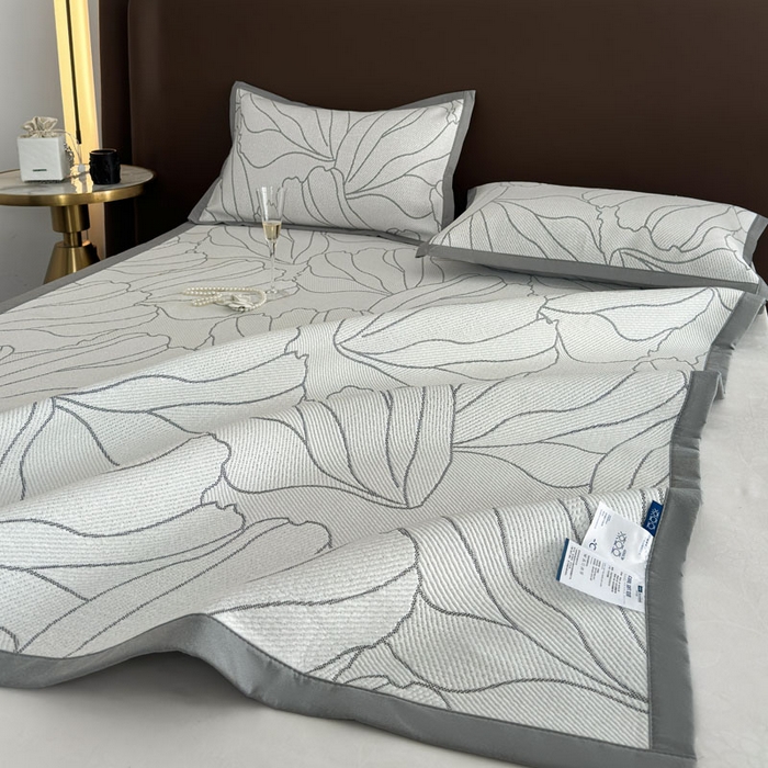 91家纺网 家纺一手货源 找家纺 麦伦家居 2025新款3D凉豆豆凉席提花如画系列 冰菘