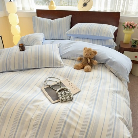 91家纺网 家纺一手货源 找家纺 呗旺鹿 2025新款学生季全棉纯棉40支跑量款巴恩风四件套 比格兰