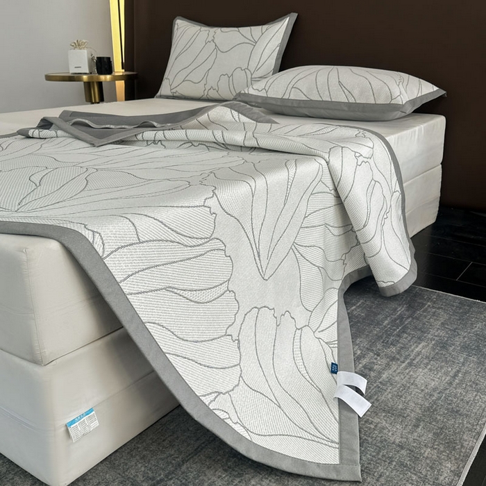 91家纺网 家纺一手货源 找家纺 麦伦家居 2025新款3D凉豆豆凉席提花如画系列 冰菘