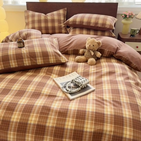 91家纺网 家纺一手货源 找家纺 呗旺鹿 2025新款学生季全棉纯棉40支跑量款巴恩风四件套 洛可可