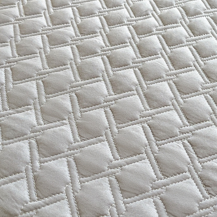 91家纺网 家纺一手货源 找家纺 万盛家纺 2025新款夹棉恐龙刺绣床笠 恐龙-菱形格 灰