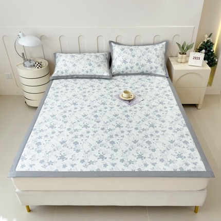 91家纺网 家纺一手货源 找家纺 （总）倾慕家纺 2025年新款600D丝滑冰丝凉席-床席款