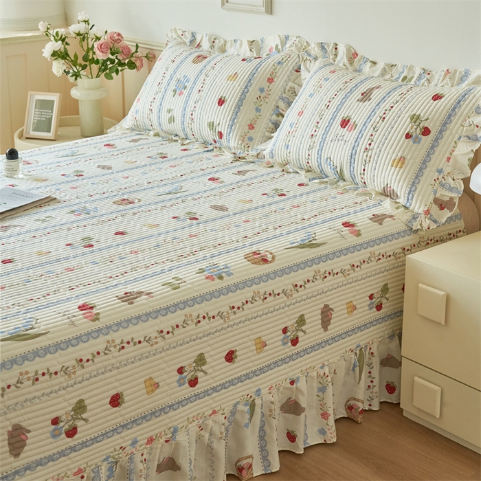 91家纺网 家纺一手货源 找家纺 恒爱家纺 2024新款全棉甜美少女单床盖 越畔之思