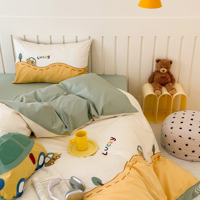 91家纺网 家纺一手货源 找家纺 （总）西西家居 2025新款100支澳棉纯棉四件套-汽车小队