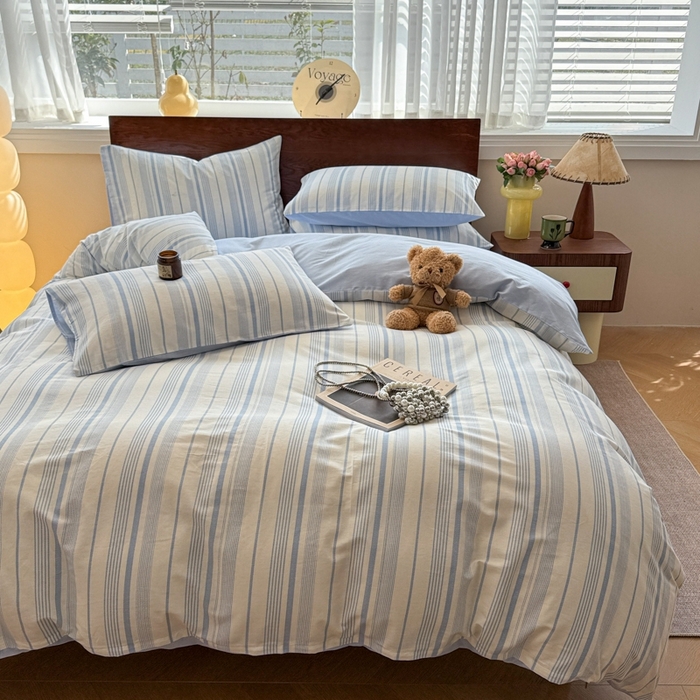 91家纺网 家纺一手货源 找家纺 呗旺鹿 2025新款学生季全棉纯棉40支跑量款巴恩风四件套 比格兰