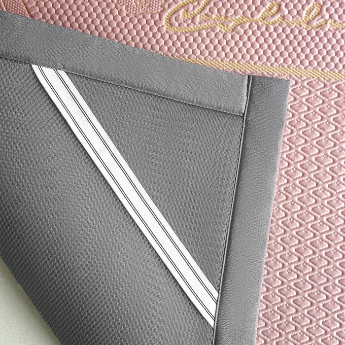 91家纺网 家纺一手货源 找家纺 欧邦 2025新款提花冰豆豆凉席三件套-幸运草 凉席款-幸运草-粉