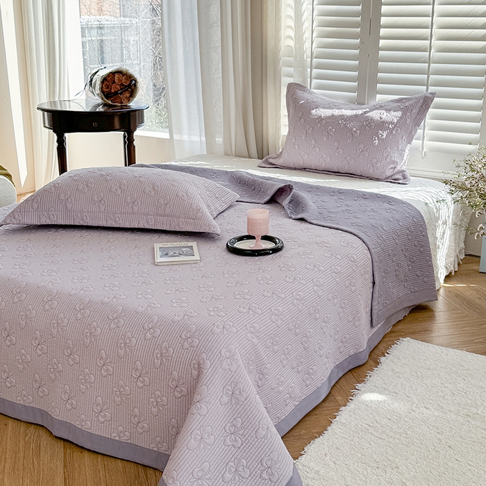 91家纺网 家纺一手货源 找家纺 琳可家居 花开蝶自来系列双面再生纤维素纤维床盖高温水洗两面可用 花开蝶自来-紫