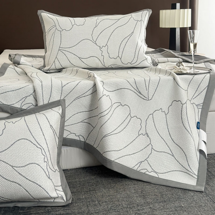 91家纺网 家纺一手货源 找家纺 麦伦家居 2025新款3D凉豆豆凉席提花如画系列 冰菘