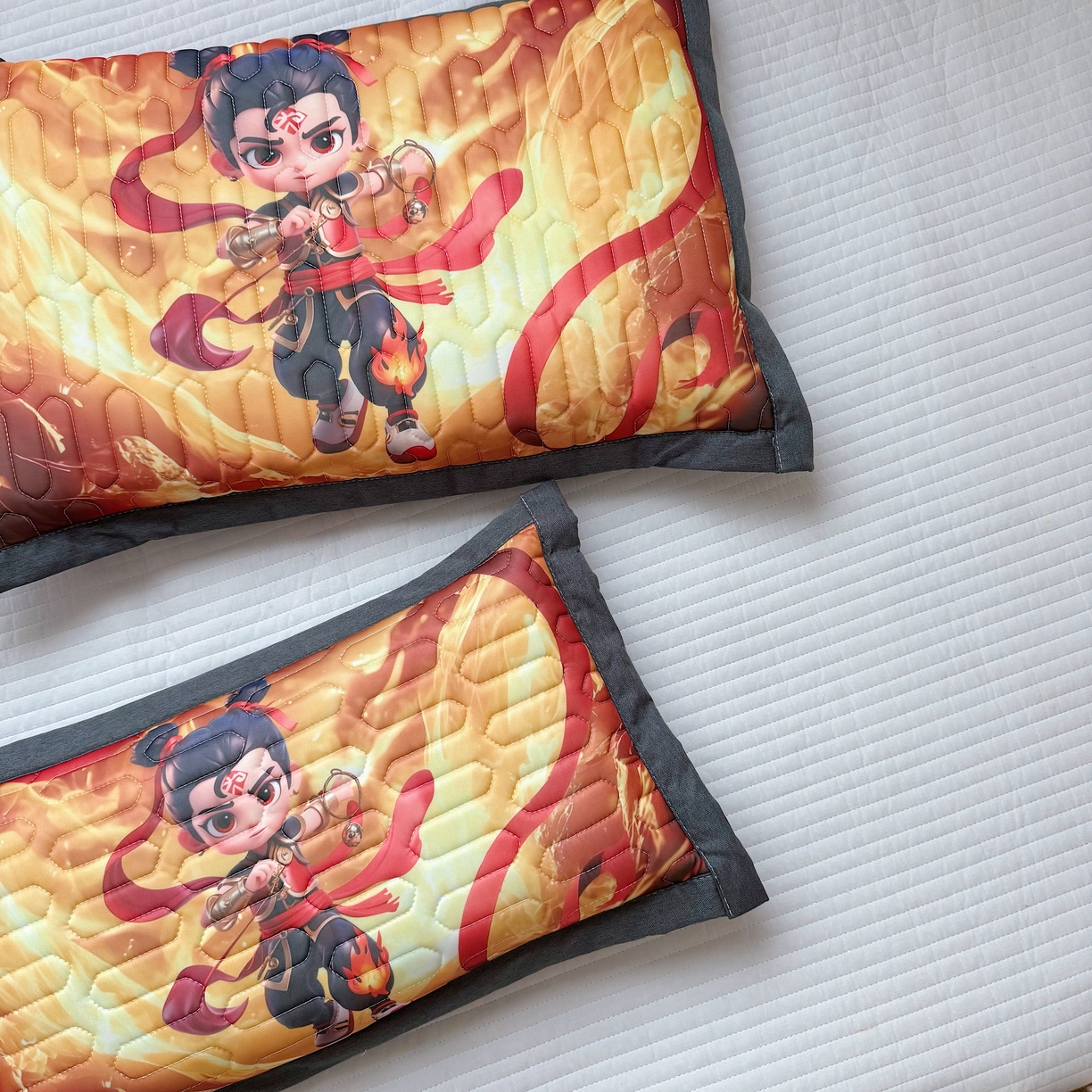 91家纺网 家纺一手货源 找家纺 纽乐家纺 2025新款卡通5D数码印花哪吒周边儿童冰丝乳胶凉枕枕套枕芯 哪吒-7