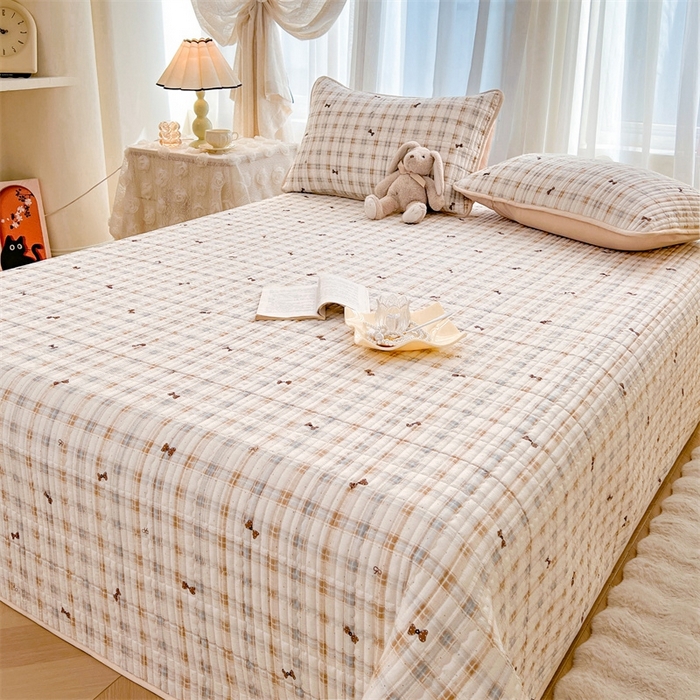 91家纺网 家纺一手货源 找家纺 恒爱 2025新款全棉印花单床盖 永结同心