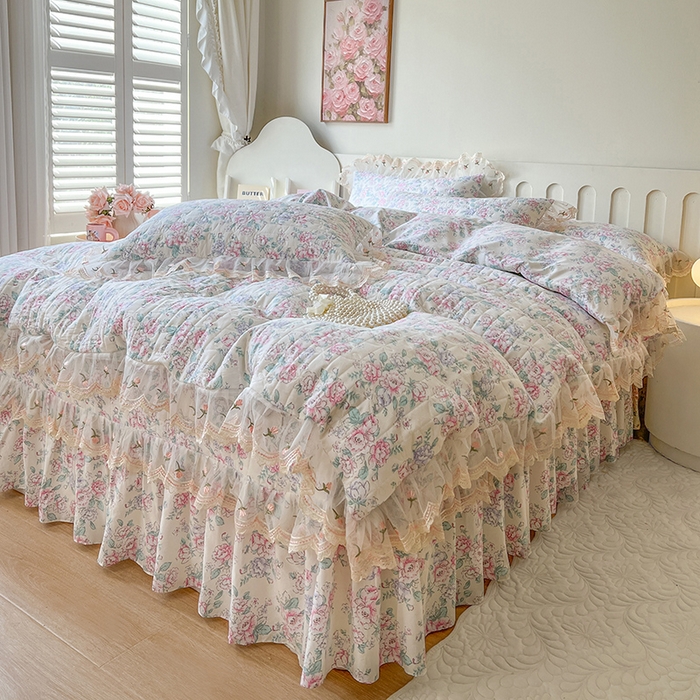 91家纺网 家纺一手货源 找家纺 网红馆 2025新款水洗棉印花床盖四件套 惠仁说