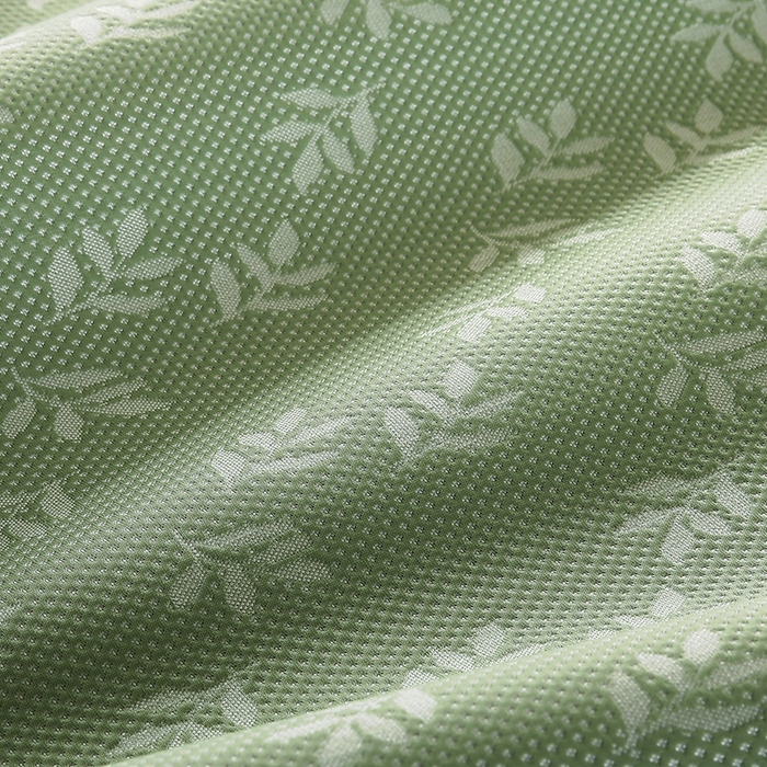 91家纺网 家纺一手货源 找家纺 法莱妮 2025夏季新款A类真凉感丝提花加厚三明治冰豆豆凉席-叶韵系列  叶韵-绿