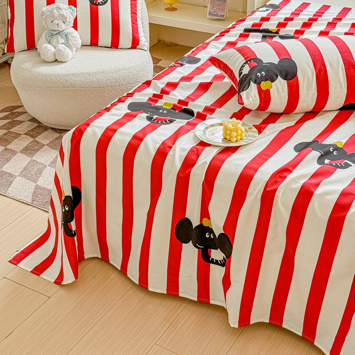 91家纺网 家纺一手货源 找家纺 2025新款全棉床单床笠 嘟嘟小象 床单款